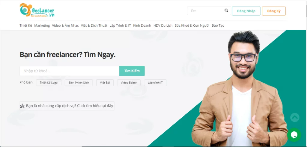 Trang chủ của sàn giao dịch điện tử Beelancer